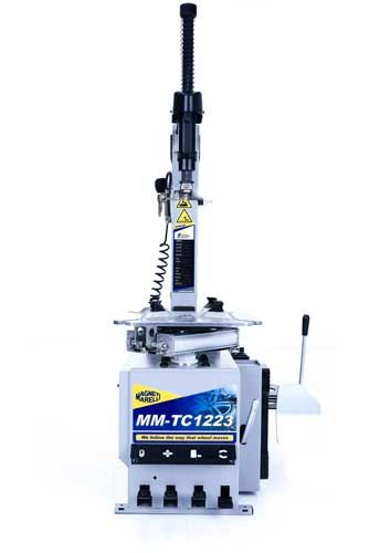 Montażownica do opon MM-TC1223 2V IT 2 prędkości stołu + inflator (w zestawie łyżka, osłony, moduł z manometrem do pompowania koła sterowany pedałem, pędzel)