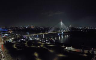 Warszawa most Świętokrzyski - 08-12-2025 21:17
